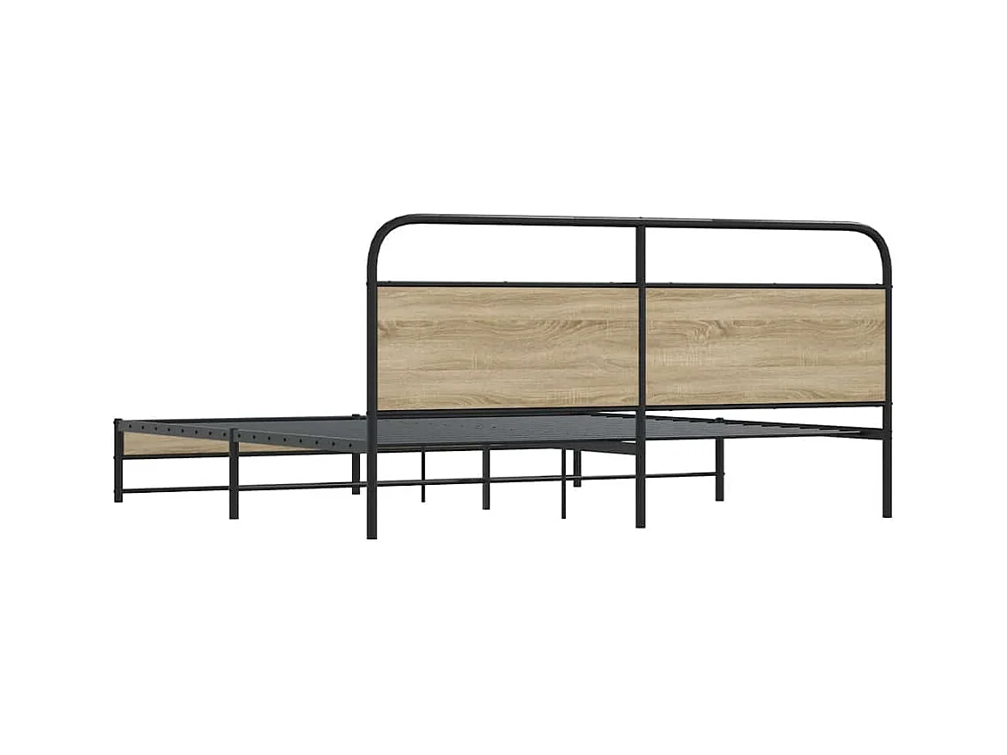 Metallbett ohne Matratze Räuchereiche 200x200 cm