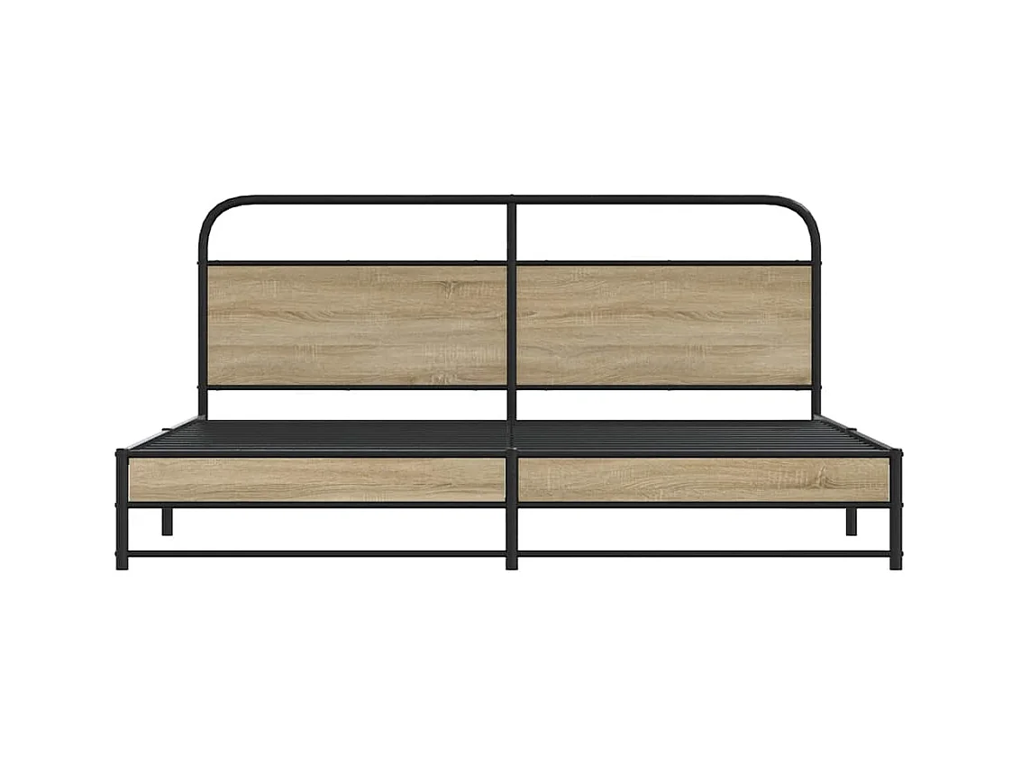 Metallbett ohne Matratze Räuchereiche 200x200 cm