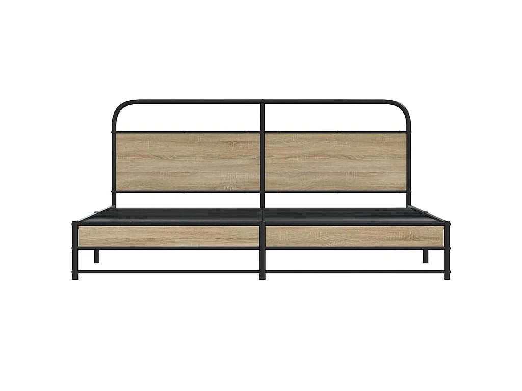 Bedframe zonder matras metaal gerookt eikenkleurig 200x200 cm