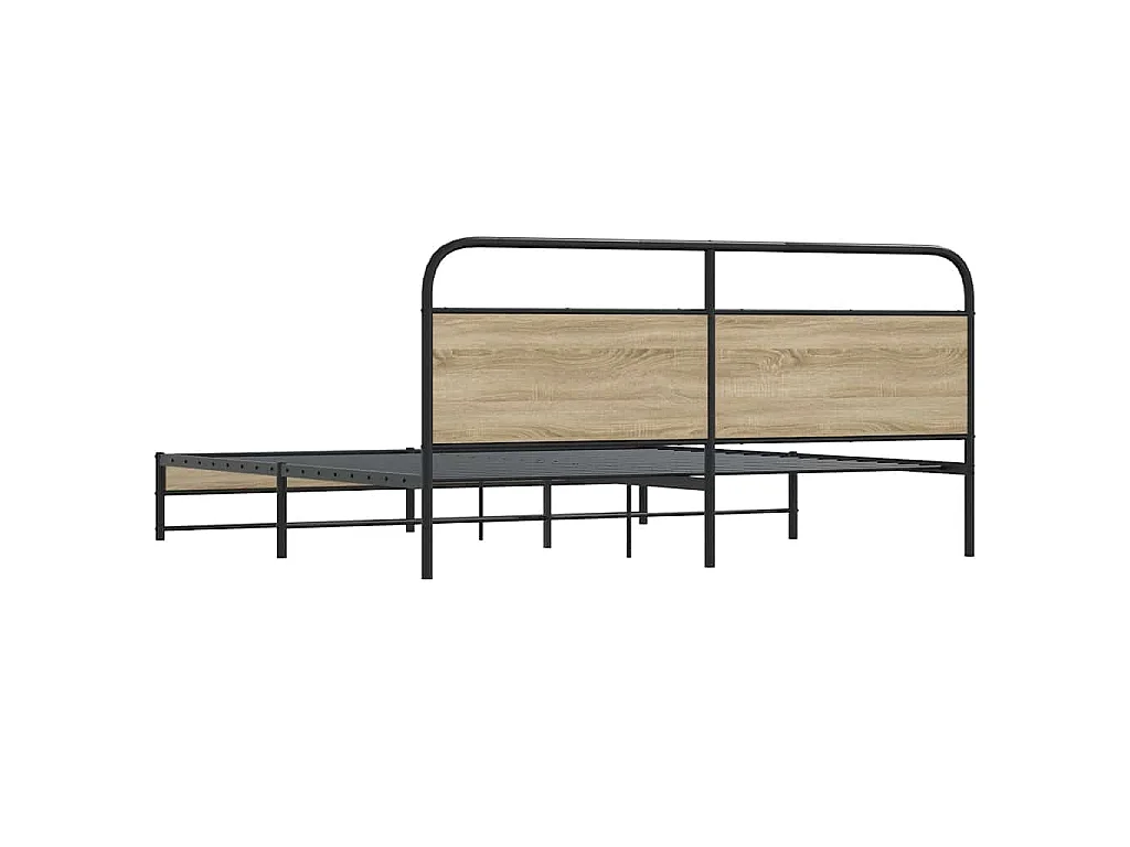 Bedframe zonder matras metaal gerookt eikenkleurig 200x200 cm