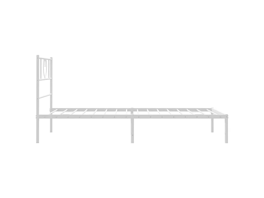 Giroletto con Testiera Metallo Bianco 107x203 cm