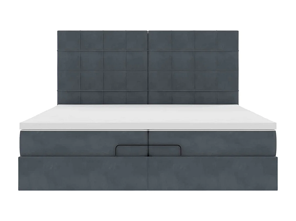 Ottoman-Bett mit Matratzen Dunkelgrau 200x200 cm Samt