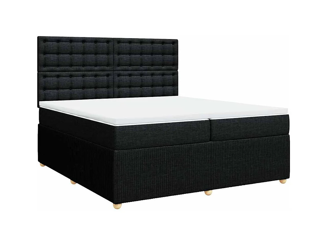 Boxspringbett mit Matratze Schwarz 200x200 cm Stoff