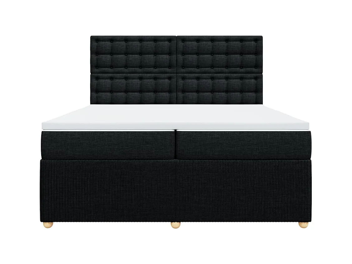 Boxspringbett mit Matratze Schwarz 200x200 cm Stoff