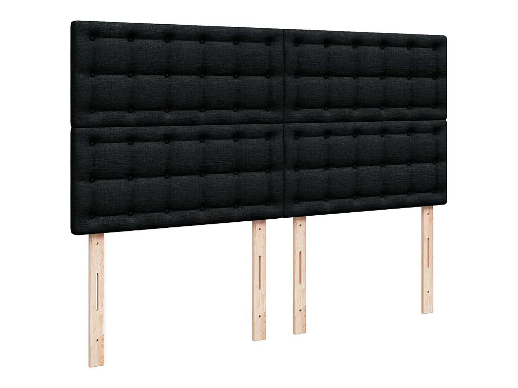 Cama box spring con colchón tela negro 200x200 cm