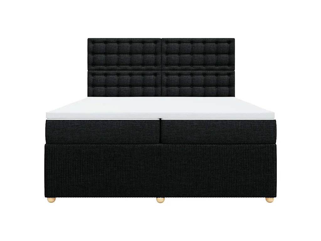 Boxspring met matras stof zwart 200x200 cm