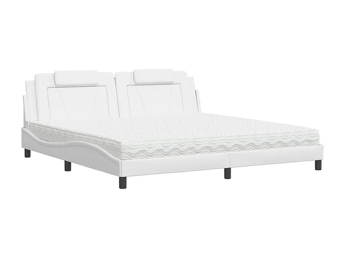 Bed "Viana" met matras kunstleer wit 200x200 cm