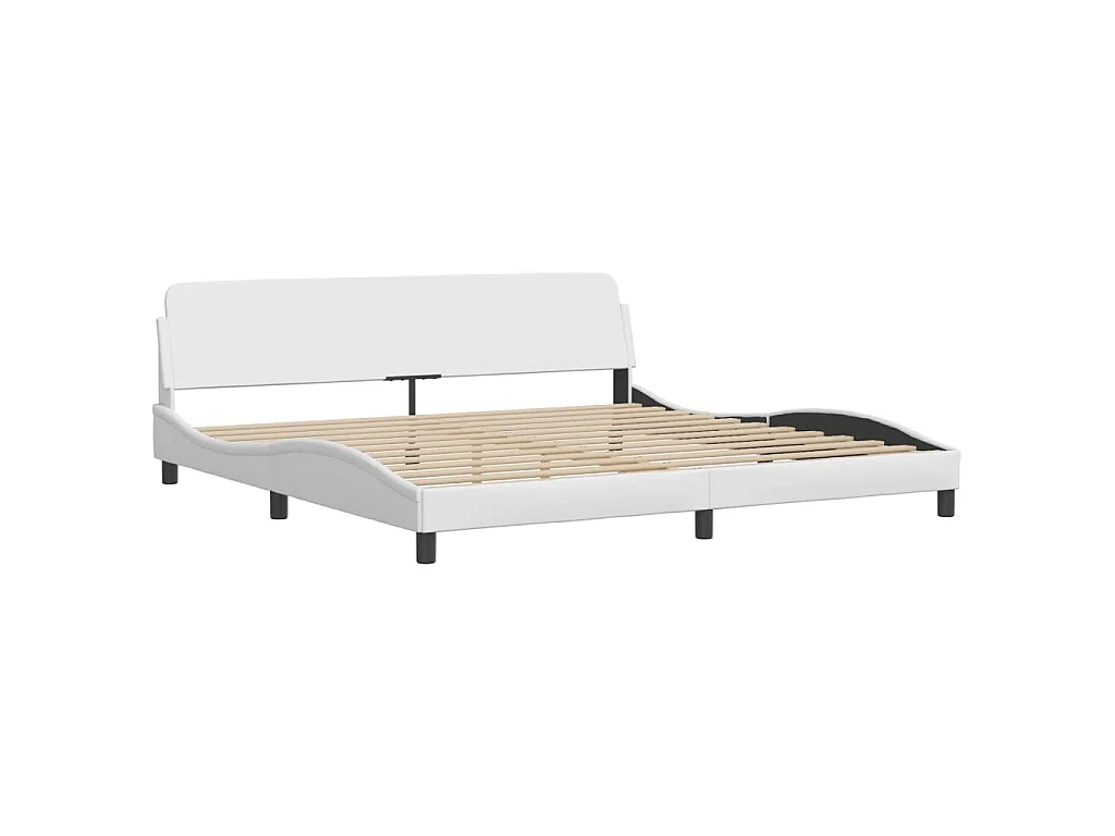 Letto Viana con Materasso Bianco 200x200cm in Similpelle