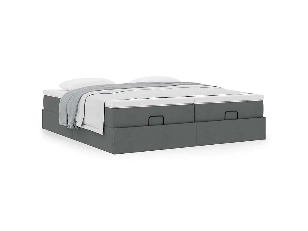 Struttura Letto Pouf con Materassi 200x200 cm in Tessuto