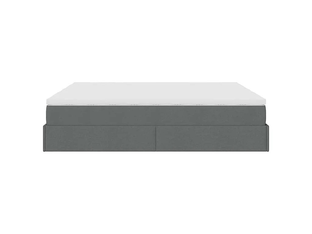 Ottoman-Bett mit Matratzen Dunkelgrau 200x200 cm Stoff