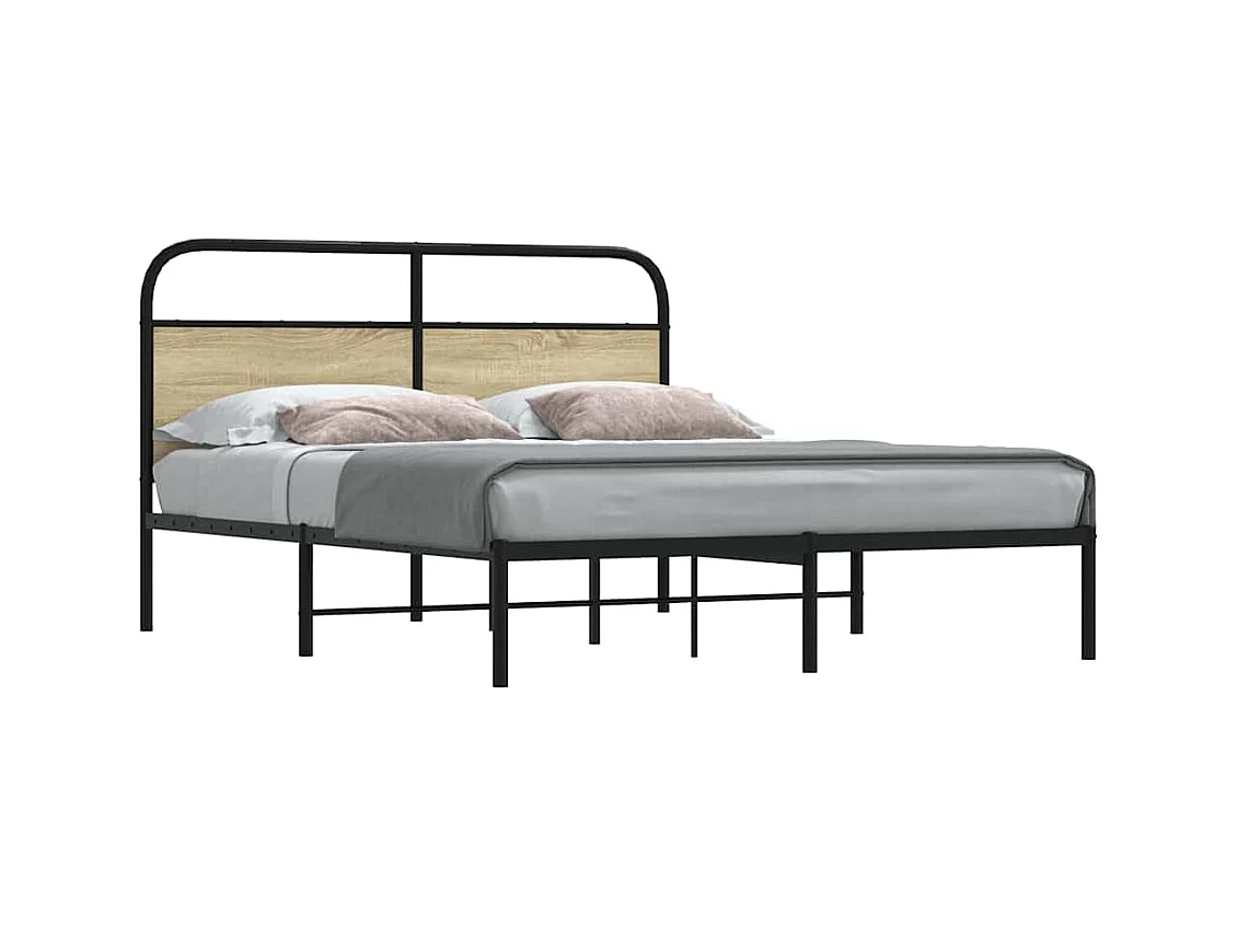 Cadre de lit sans matelas 150x200 cm chêne sonoma