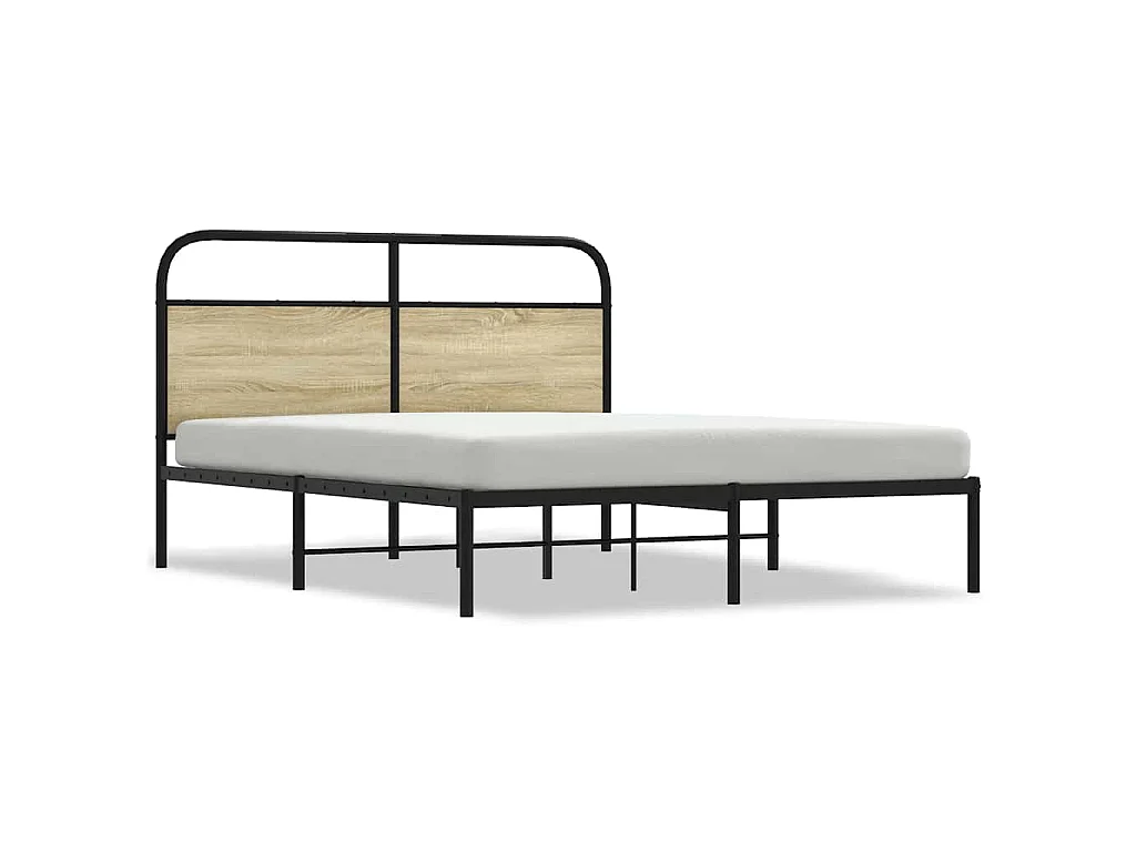 Cadre de lit sans matelas 150x200 cm chêne sonoma