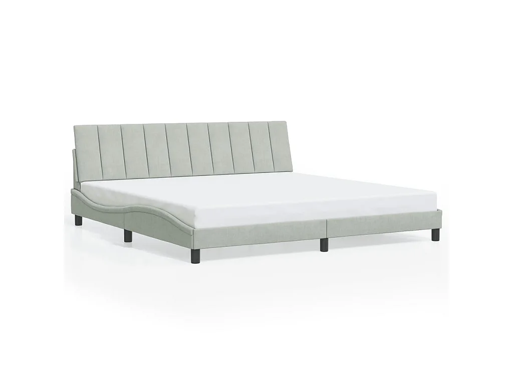 Bedframe met LED zonder matras "Hanko" lichtgrijs 200x200 cm