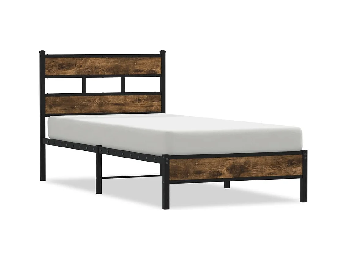 Cama sem colchão com cabeceira 107x203 cm carvalho sonoma