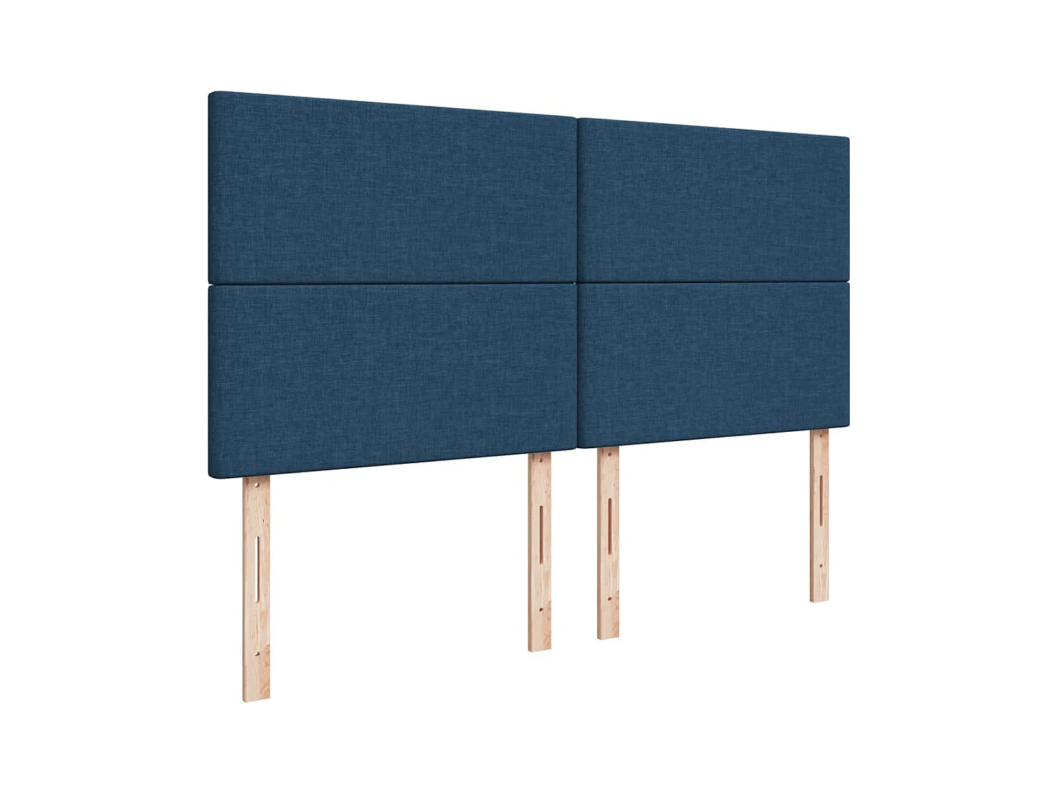 Sommier à lattes de lit avec matelas Bleu 200x200 cm Tissu