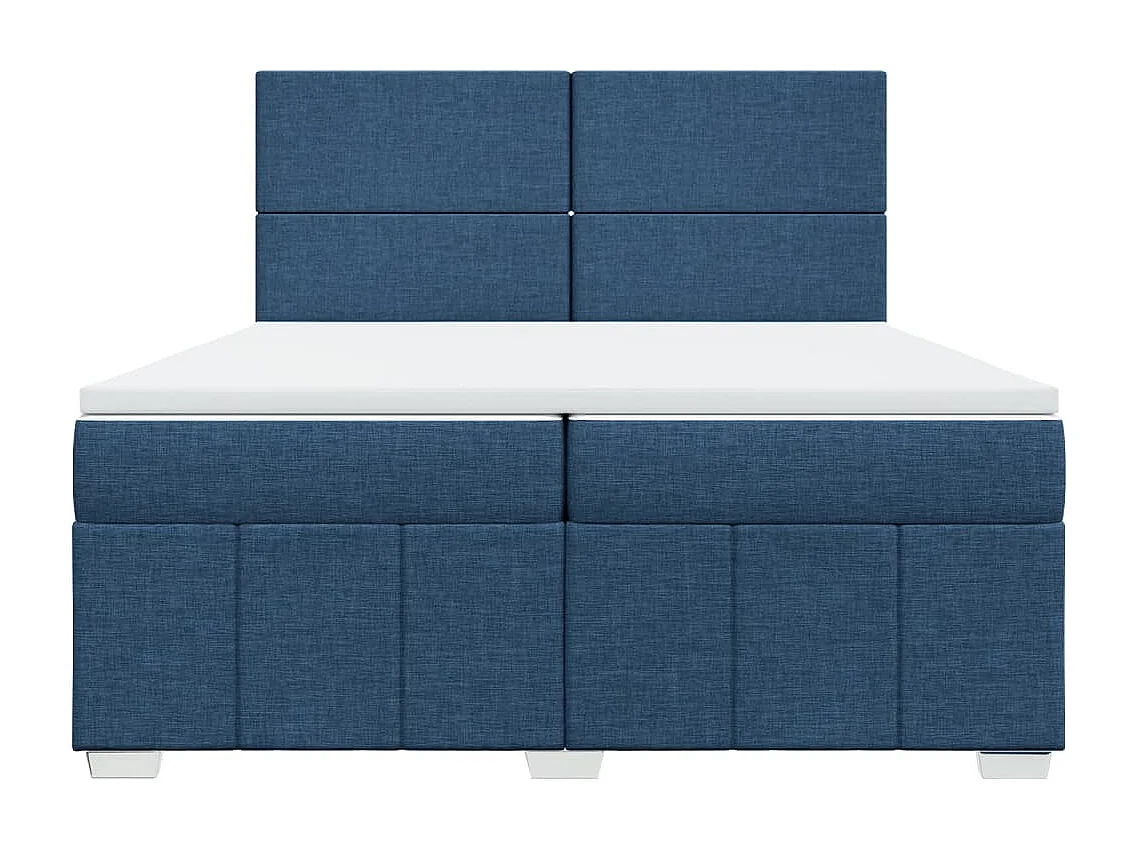 Boxspringbett mit Matratze Blau 200x200 cm Stoff