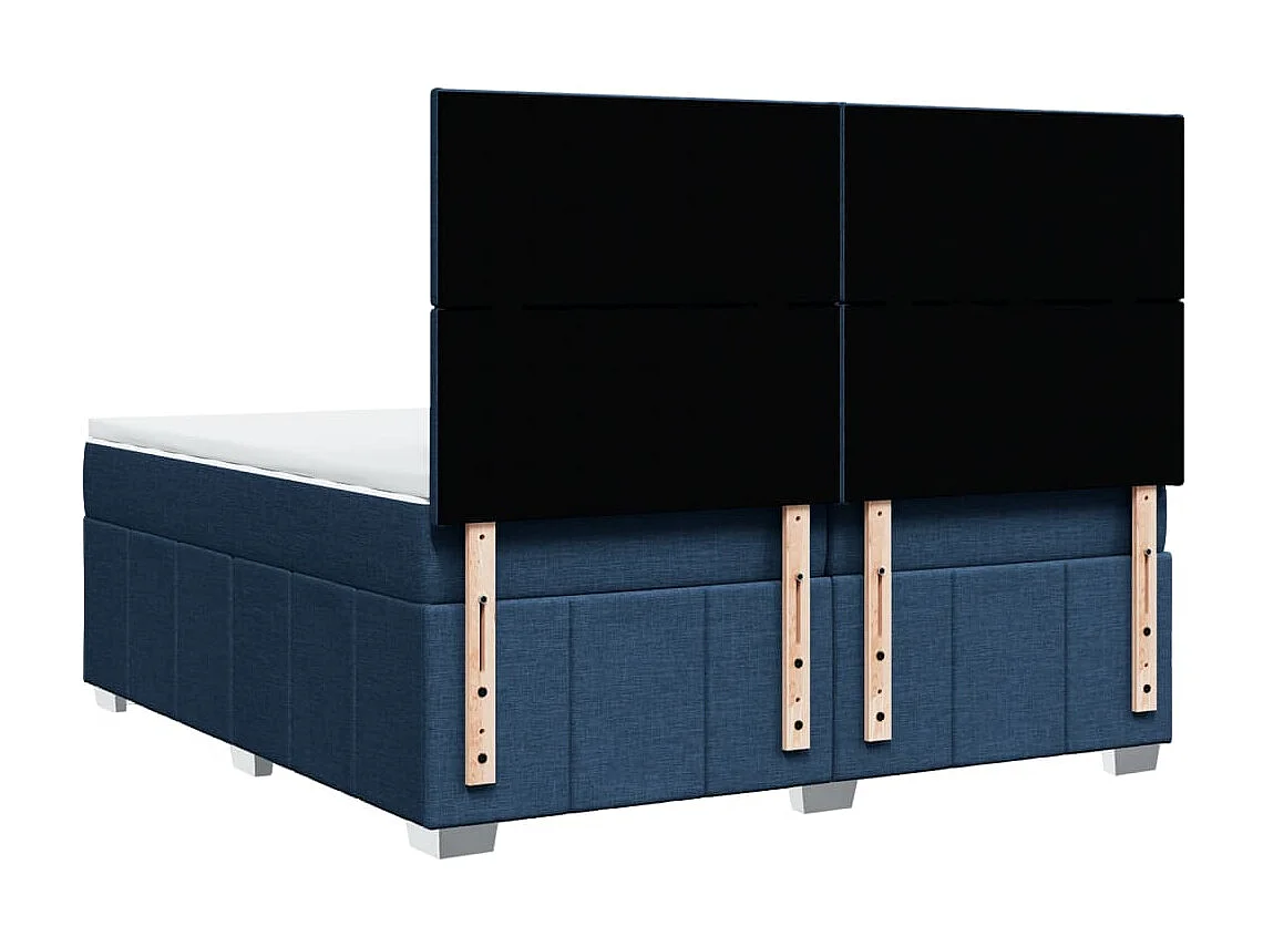 Boxspringbett mit Matratze Blau 200x200 cm Stoff