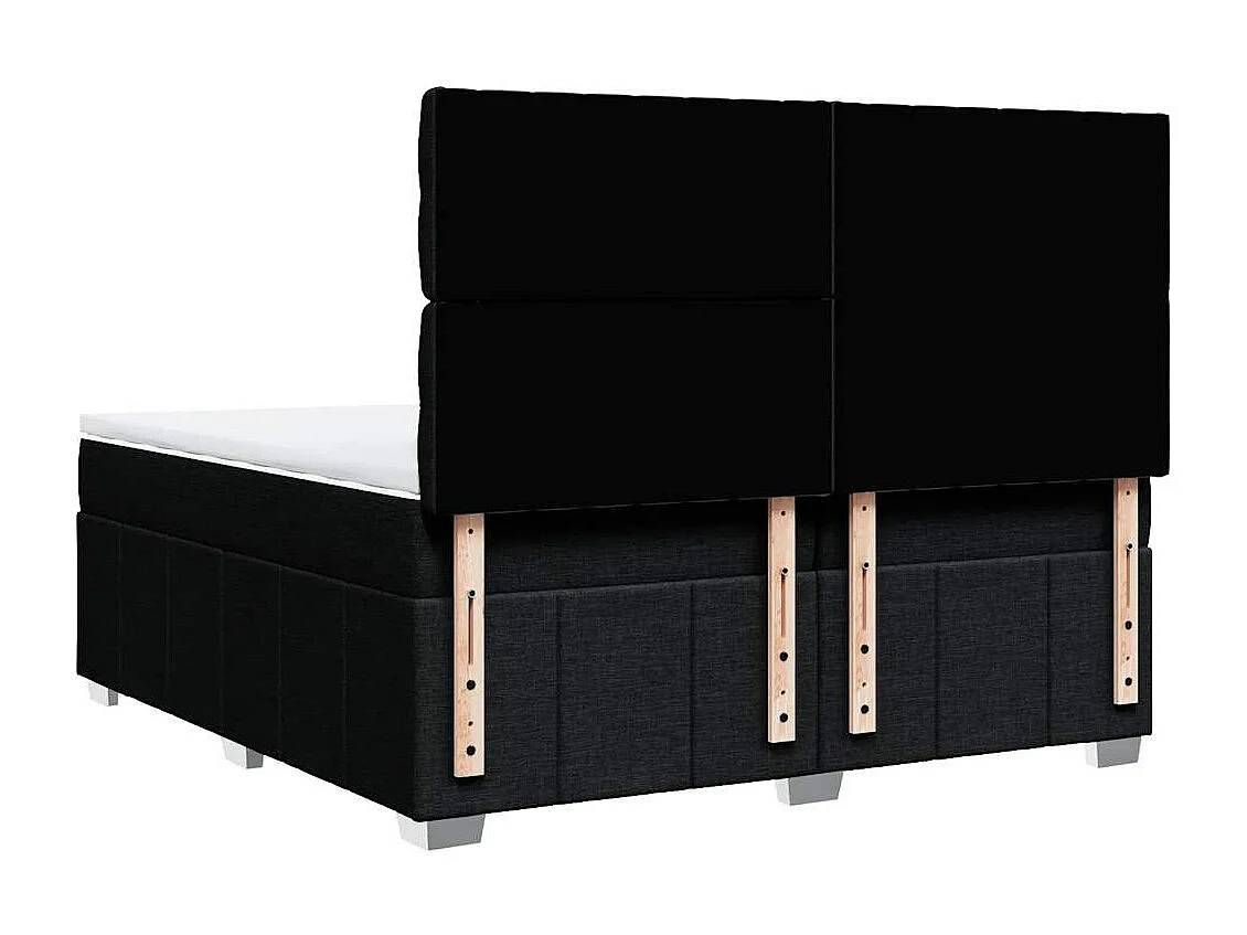 Cama box spring con colchón tela negro 200x200 cm