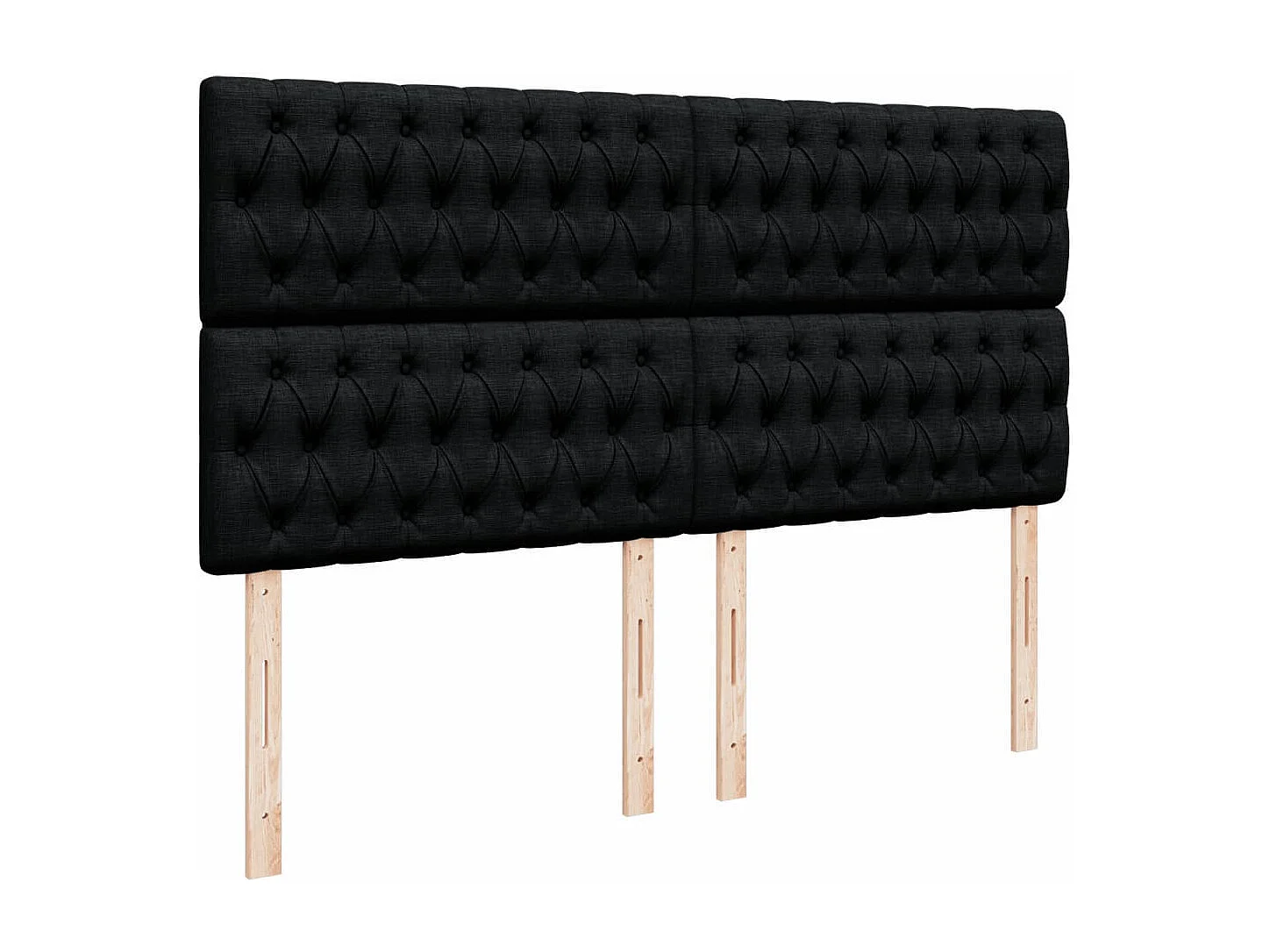 Cama box spring con colchón tela negro 200x200 cm