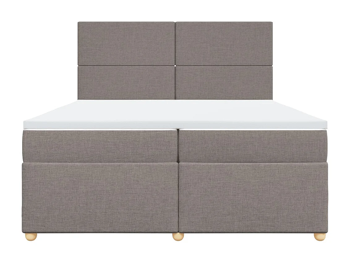 Sommier à lattes de lit avec matelas Taupe 200x200 cm Tissu