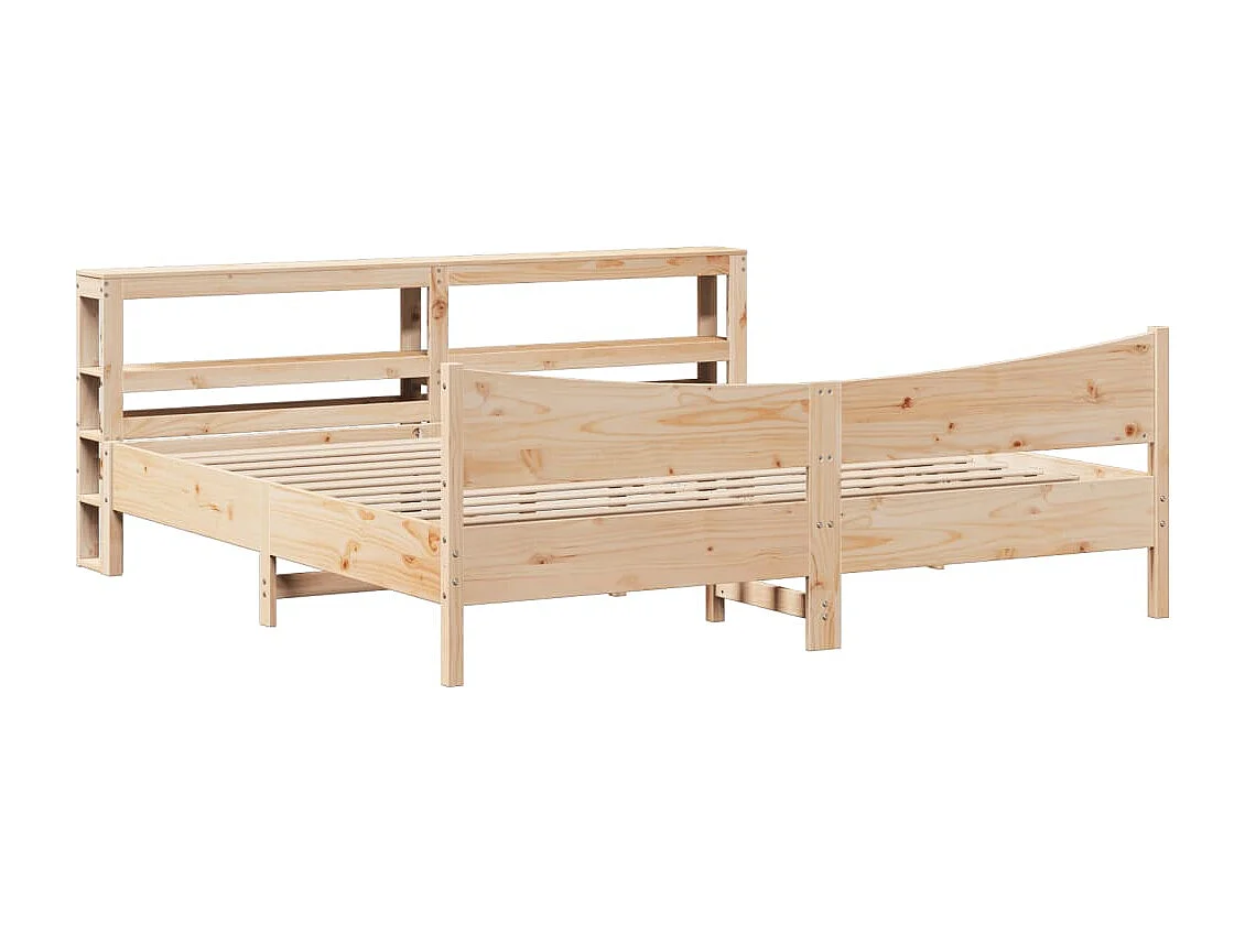 Bedframe met hoofdbord massief grenenhout 200x200 cm