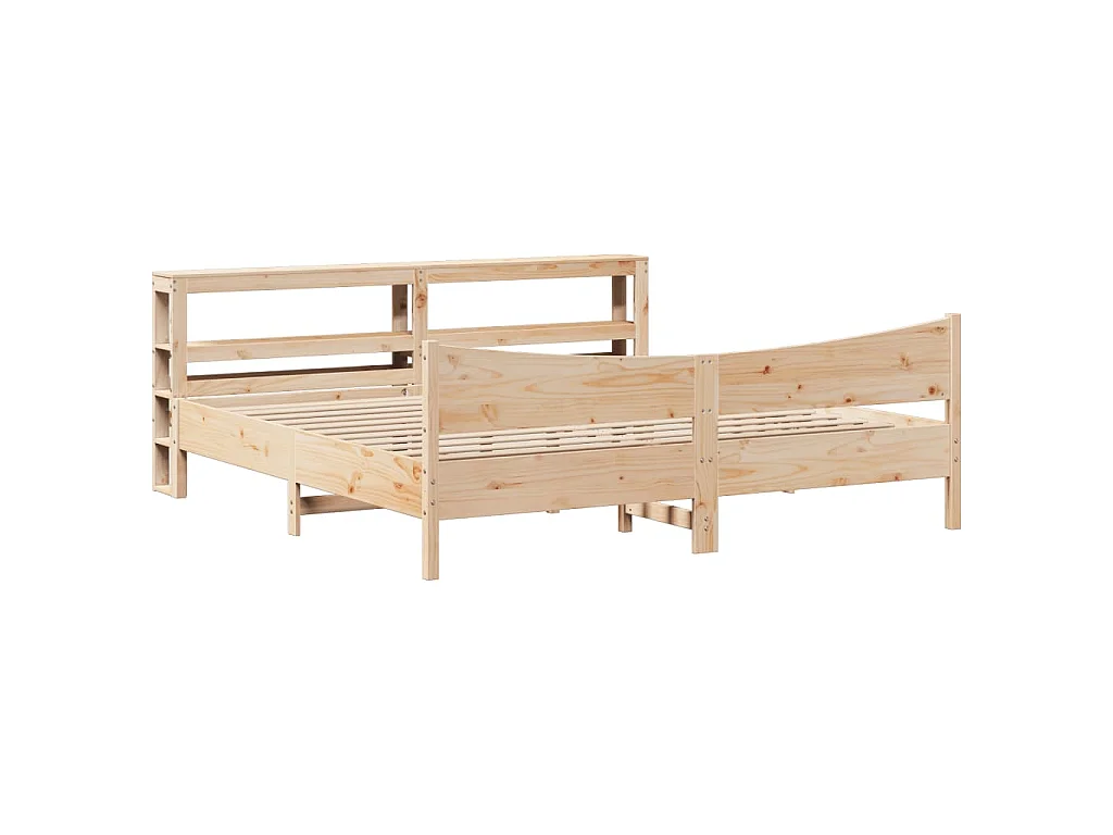 Bedframe met hoofdbord massief grenenhout 200x200 cm