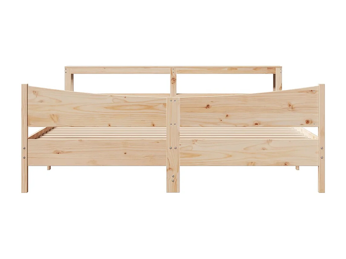 Bedframe met hoofdbord massief grenenhout 200x200 cm