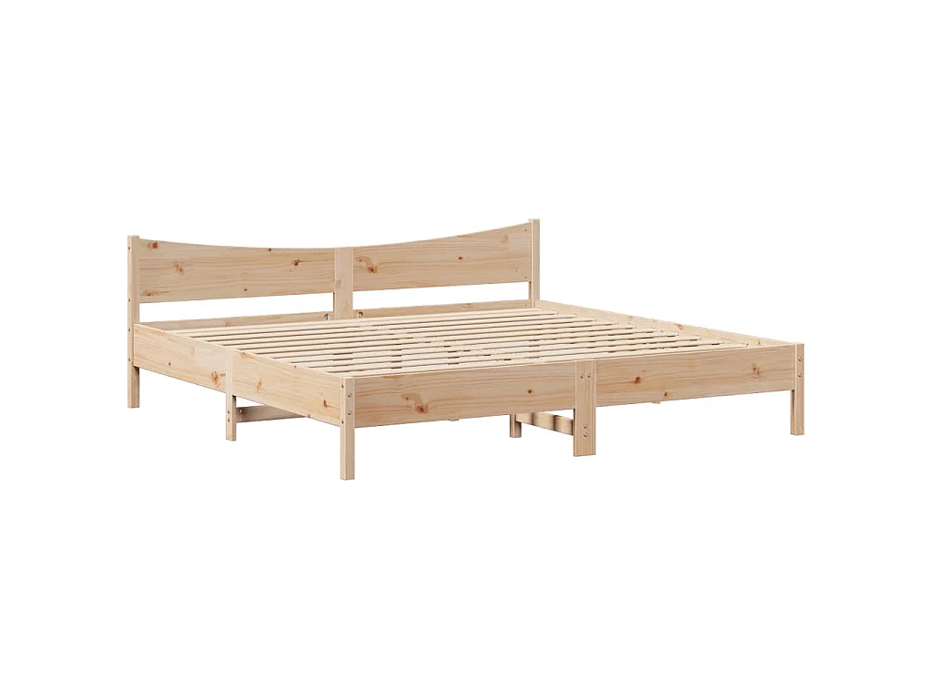 Bedframe met hoofdbord massief grenenhout 200x200 cm