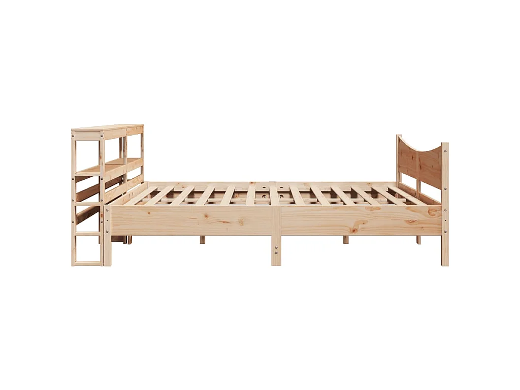 Bedframe met hoofdbord massief grenenhout 200x200 cm