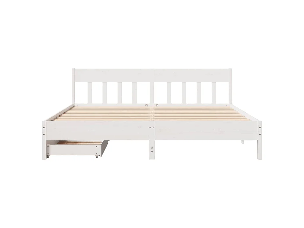 Bedframe zonder matras massief grenenhout wit 200x200 cm