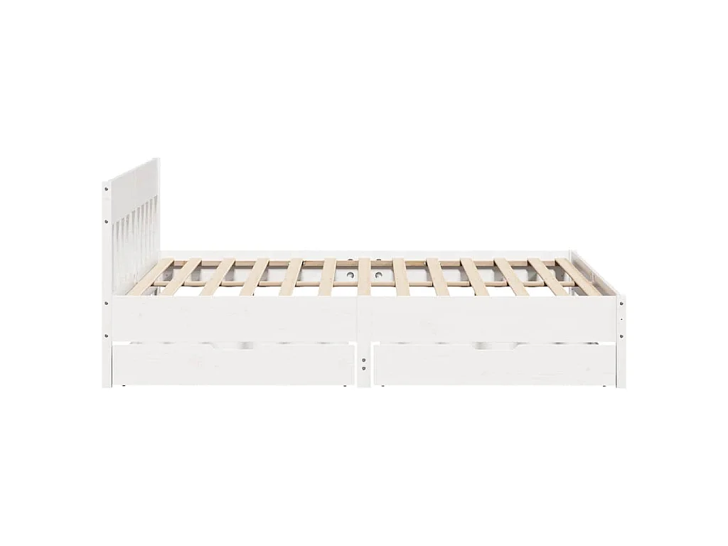 Bedframe zonder matras massief grenenhout wit 200x200 cm
