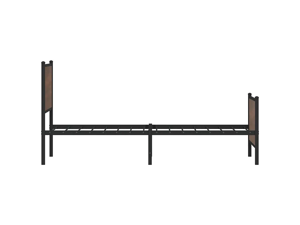Estrutura de cama sem colchão 107x203cm metal carvalho castanho