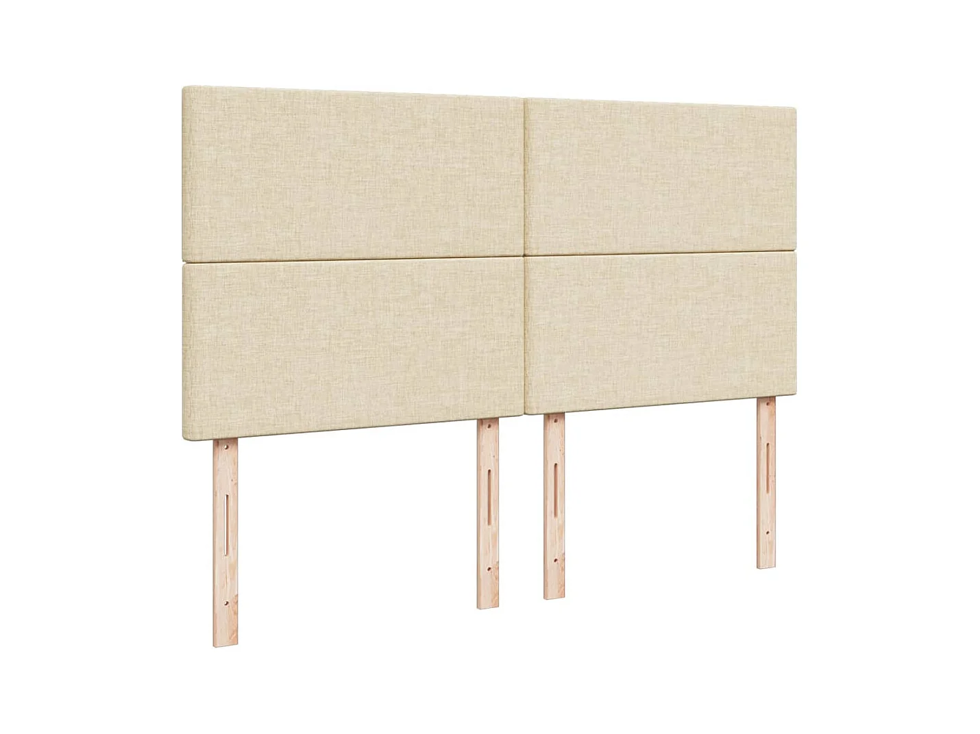 Sommier à lattes de lit avec matelas Crème 200x200 cm Tissu