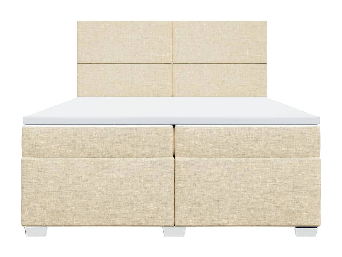 Boxspring met matras stof crèmekleurig 200x200 cm
