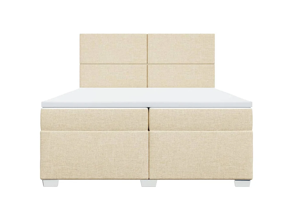 Boxspringbett mit Matratze Creme 200x200 cm Stoff