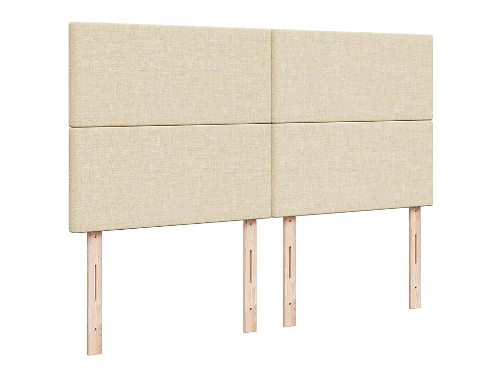 Boxspring met matras stof crèmekleurig 200x200 cm