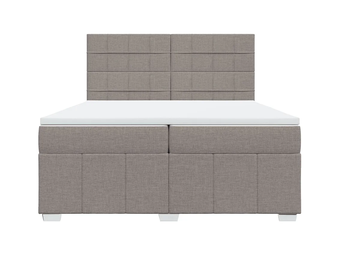 Sommier à lattes de lit avec matelas Taupe 200x200 cm Tissu