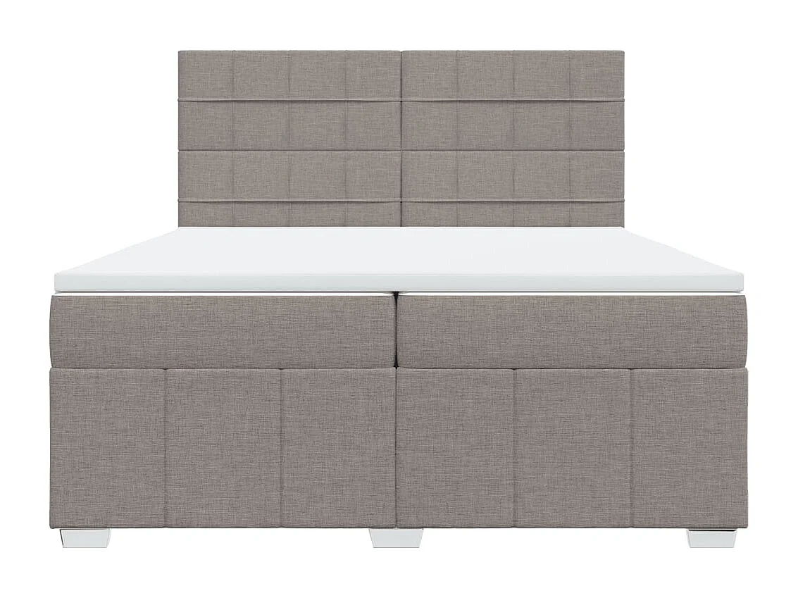 Sommier à lattes de lit avec matelas Taupe 200x200 cm Tissu