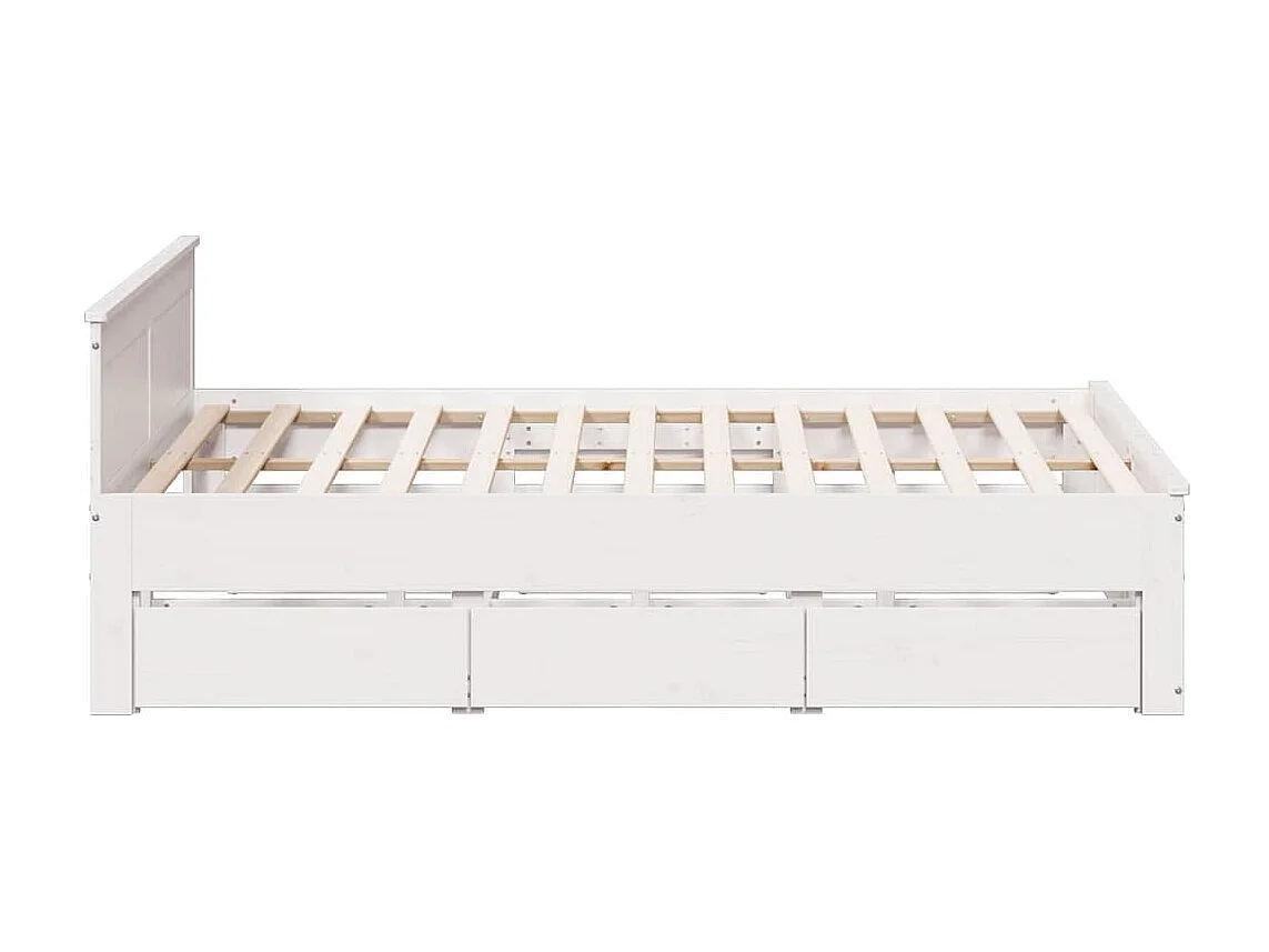 Giroletto senza Materasso con Testiera Bianco 200x200 cm Pino
