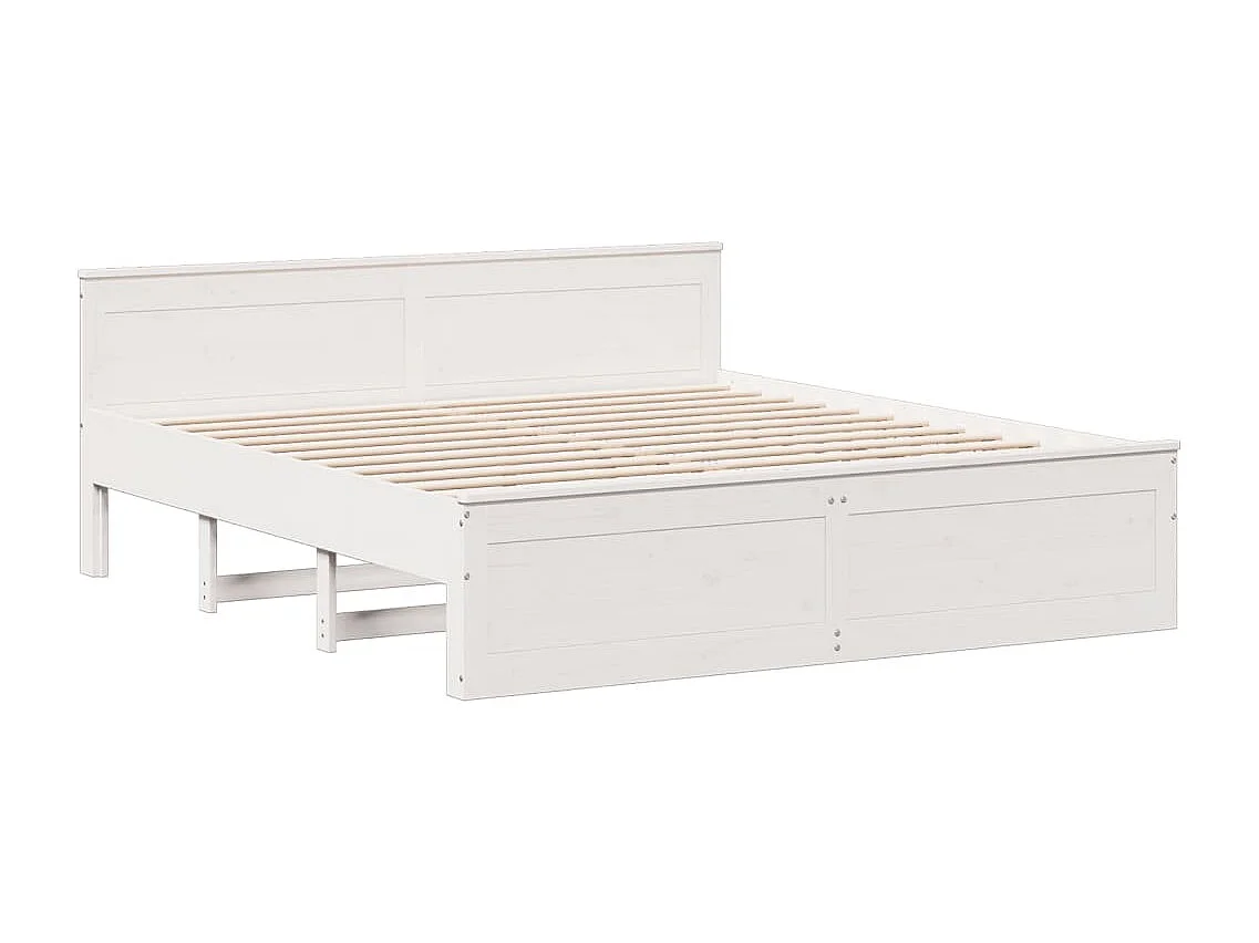 Giroletto senza Materasso con Testiera Bianco 200x200 cm Pino