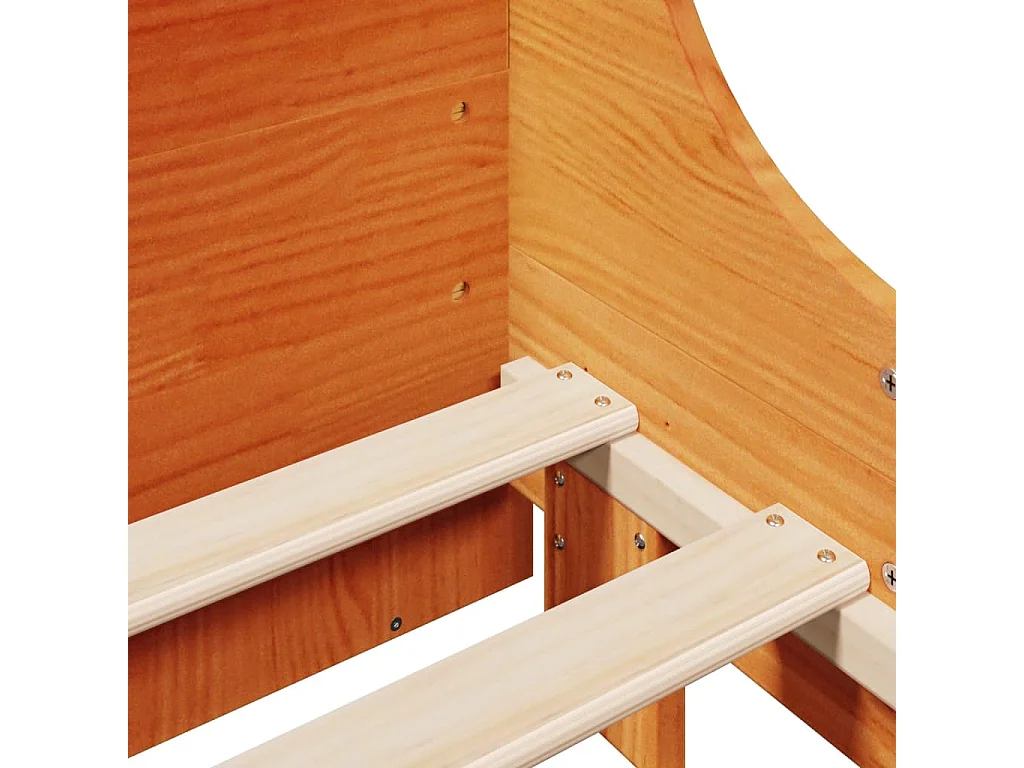 Cadre de lit sans matelas cire marron 200x200cm bois pin massif