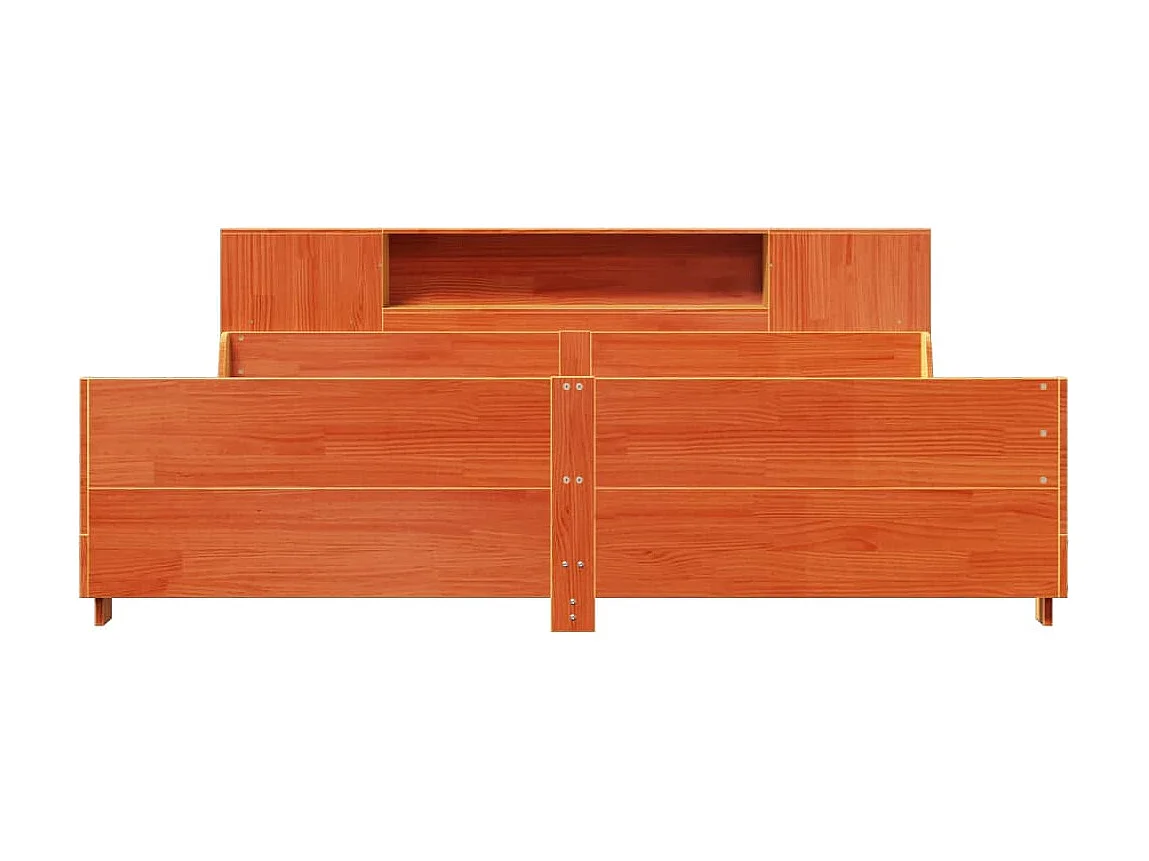 Bedframe zonder matras massief grenenhout wasbruin 200x200 cm