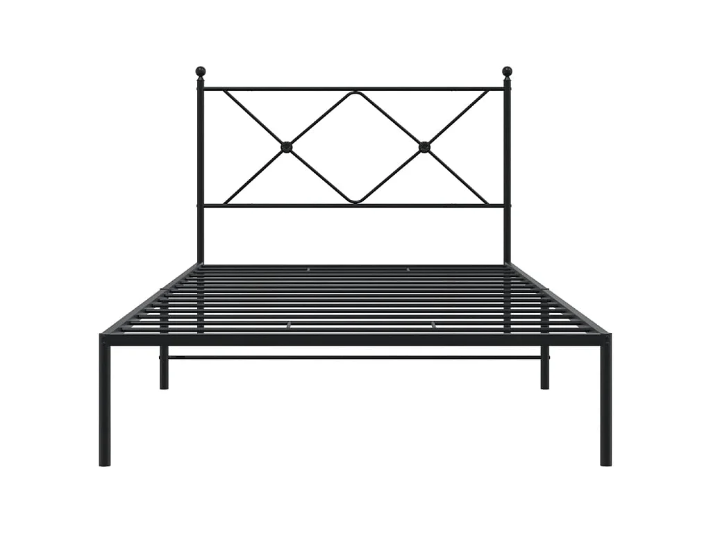 Giroletto con Testiera in Metallo Nero 107x203 cm