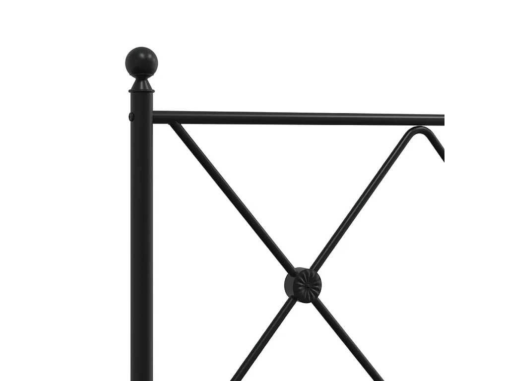 Giroletto con Testiera in Metallo Nero 107x203 cm