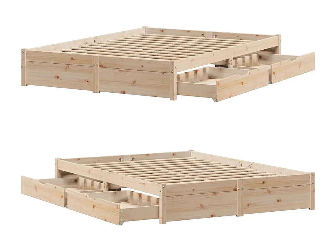 Cadre de lit sans matelas 150x200 cm bois de pin massif