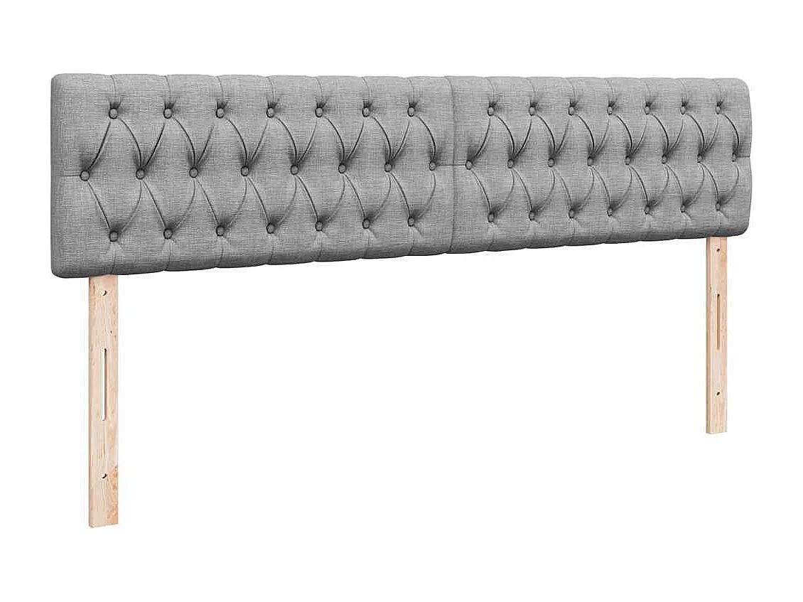 Ottoman-Bett mit Matratzen Hellgrau 200x200 cm Stoff