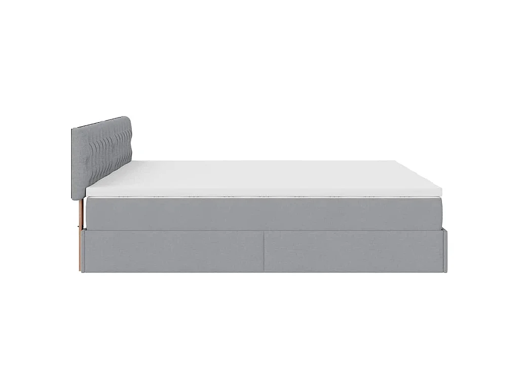 Ottoman-Bett mit Matratzen Hellgrau 200x200 cm Stoff