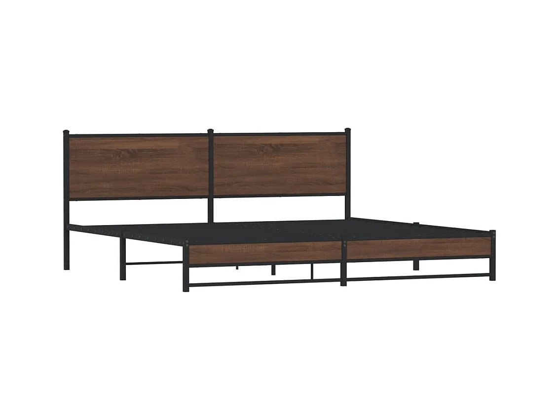 Metallbett ohne Matratze Braun Eichen-Optik 200x200 cm