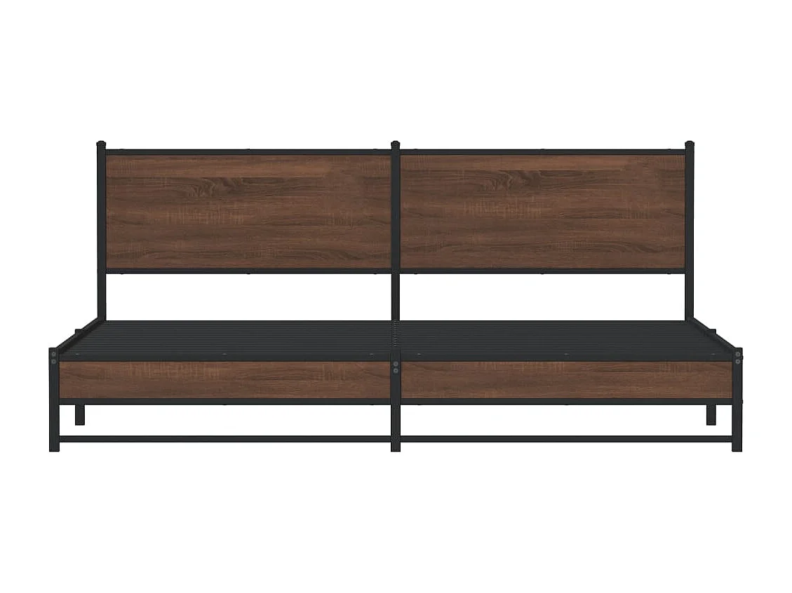 Metallbett ohne Matratze Braun Eichen-Optik 200x200 cm