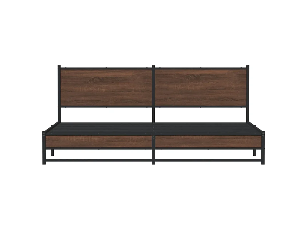 Estructura de cama sin colchón metal roble marrón 200x200 cm